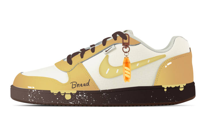 Nike Nike EBERNON Butter Baguette Abrasion Resistant Abrasion Resistant Low top Skateboard Shoes Men's Yellow Brown