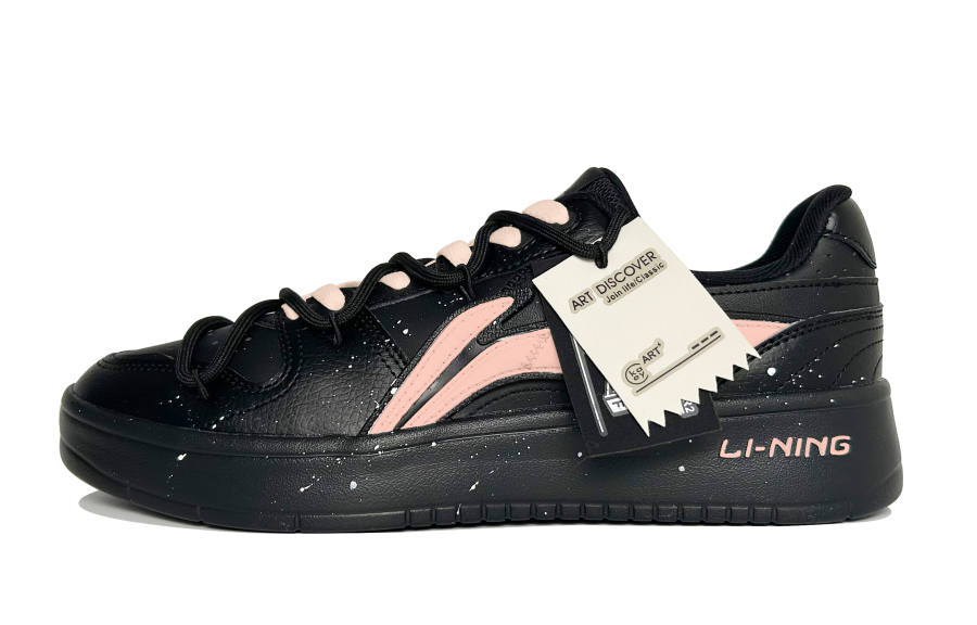 Li-Ning Li Ning Sycee Slip Resistant, Abrasion Resistant, Breathable Low top Skateboard Shoes Men's Black Pink