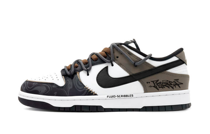 Nike Nike Dunk Cloud Overwhelm Ink Brocade Low top Skateboard Shoes Unisex White Black Gray