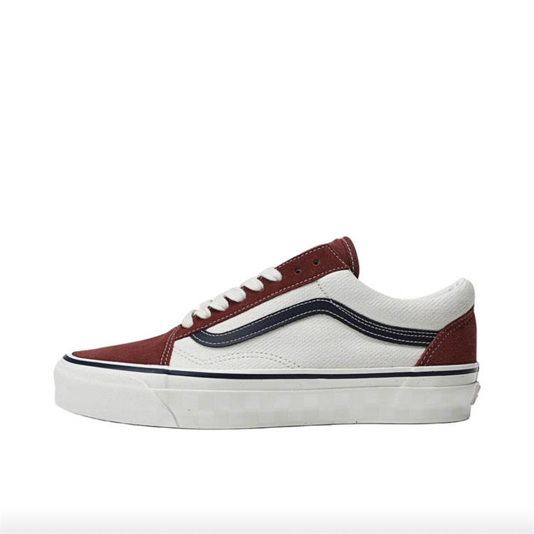 Vans Comfortable Abrasion Resistant Low top Skateboard Shoes Men's Burgundy