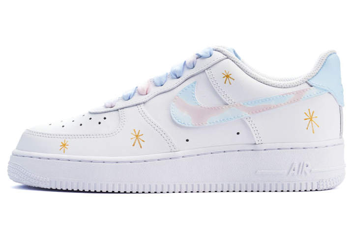 Nike Nike Air Force 1 Low top Skateboard Shoes Women's White Blue Pink