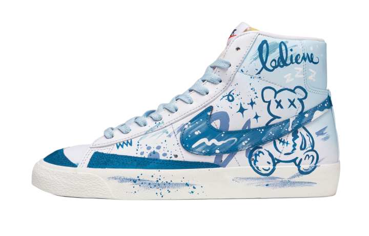 Nike Nike Blazer Hug Bear Height Increasing Height Increasing Mid top Skateboard Shoes Unisex Blue White