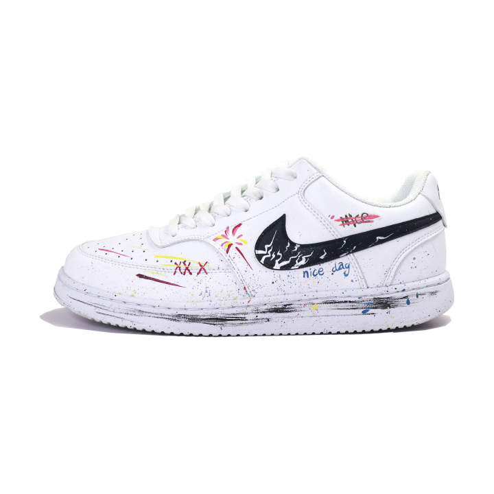 Nike Nike Court Vision 1 Low top Skateboard Shoes Unisex White Black