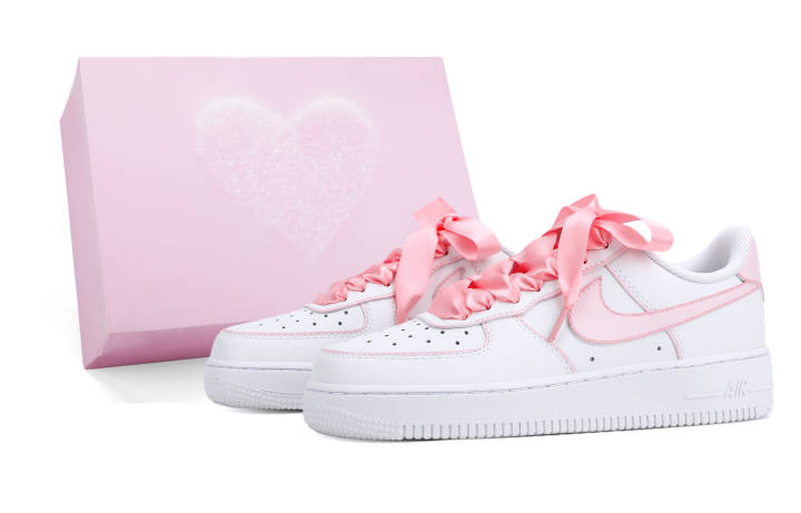 Nike Nike Air Force 1 Low top Skateboard Shoes Unisex White Pink