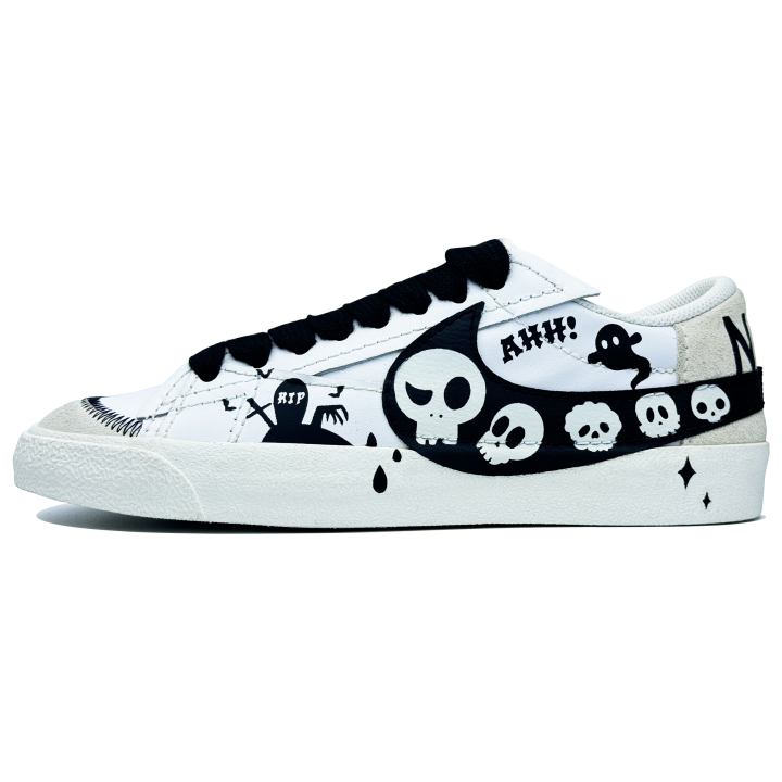 Nike Nike Blazer Slip Resistant, Abrasion Resistant, Lightweight Low top Skateboard Shoes Men's Black White