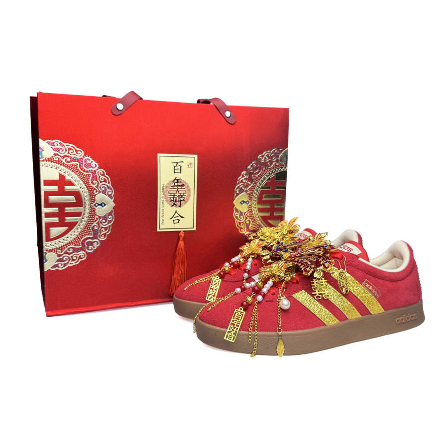 Adidas Adidas Vl Court Classic Love Forever, Auspicious Dragon And Phoenix Low top Skateboard Shoes Unisex