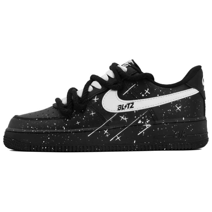 Nike Nike Air Force 1 Y VELE Black Meteor Tide Leather Abrasion Resistant Low top Skateboard Shoes Unisex Black White