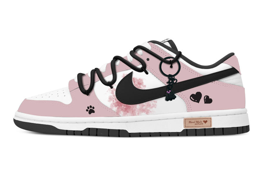 Nike Nike Dunk Black Pink Smash Abrasion Resistant Low top Skateboard Shoes Men's Pink