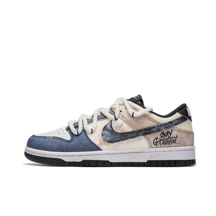 Nike Nike Dunk Rapid Current Abrasion Resistant Low top Skateboard Shoes Unisex Beige Blue