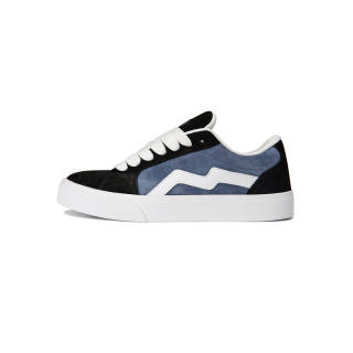 BXGY Coverage Slip Resistant And Abrasion Resistant Low top Skateboard Shoes Unisex Black Blue