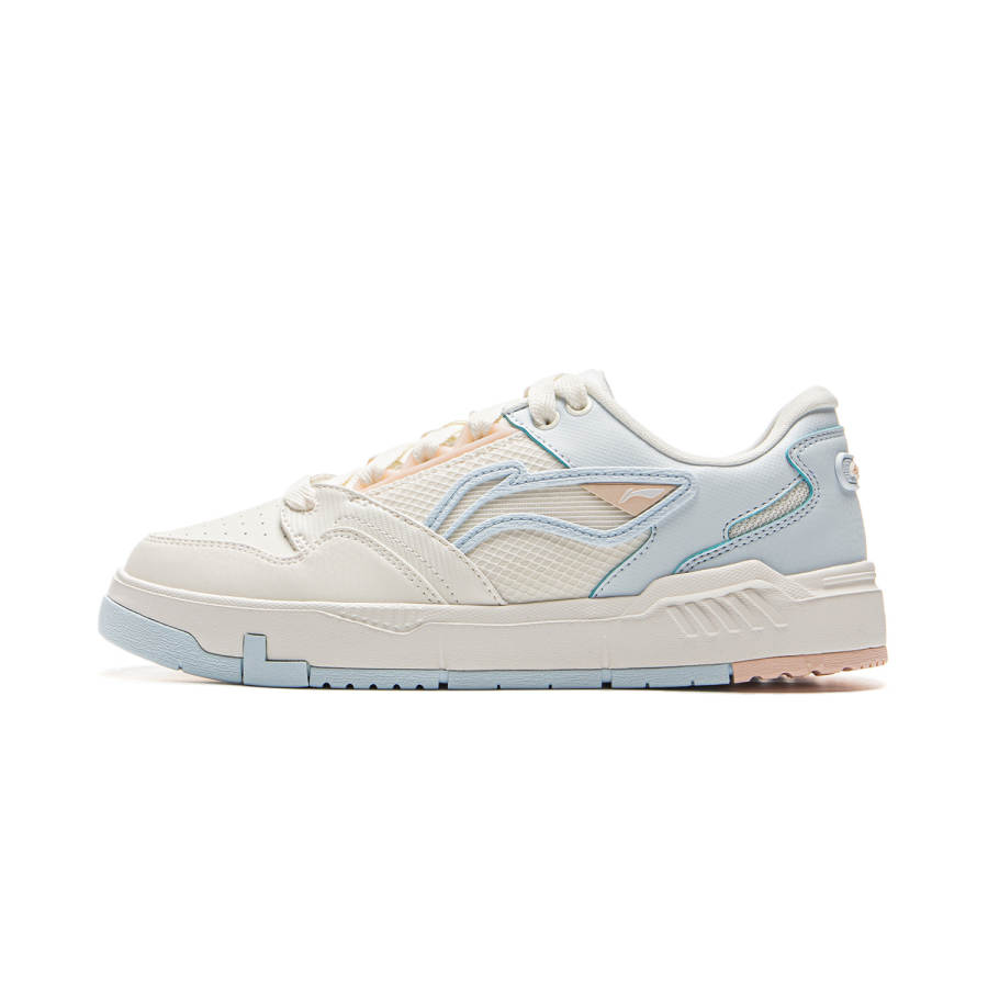 Li-Ning Li Ning Common 80s Slip Resistant, Abrasion Resistant, Breathable Low top Skateboard Shoes Women's White Blue