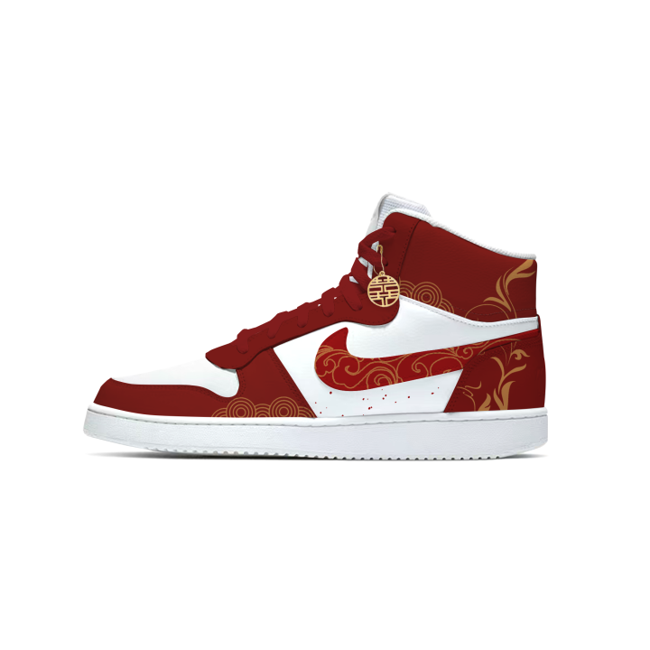 Nike Nike EBERNON Lemon Joy Abrasion Resistant Mid top Skateboard Shoes Women's Red