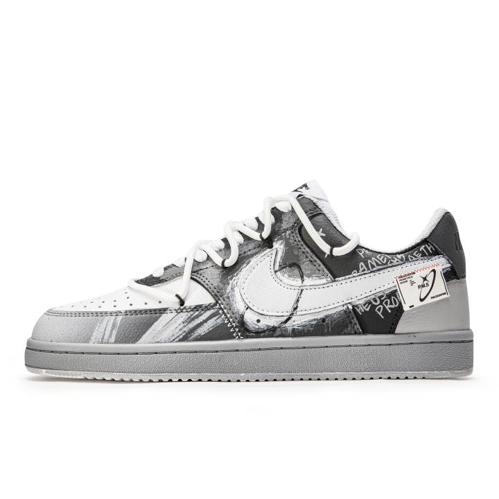 Nike Nike Court Vision 1 Slip Resistant Abrasion Resistant Low top Skateboard Shoes Men's Gray White