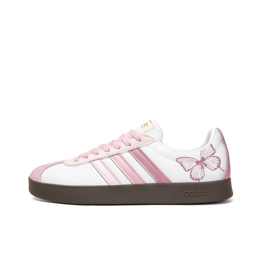 Adidas Neo VL Court 2.0 Slip Resistant Abrasion Resistant Low top Skateboard Shoes Unisex Pink White