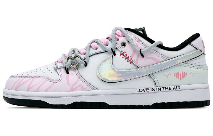 Nike Nike Dunk Abrasion Resistant Abrasion Resistant Low top Skateboard Shoes Unisex Pink White Silver