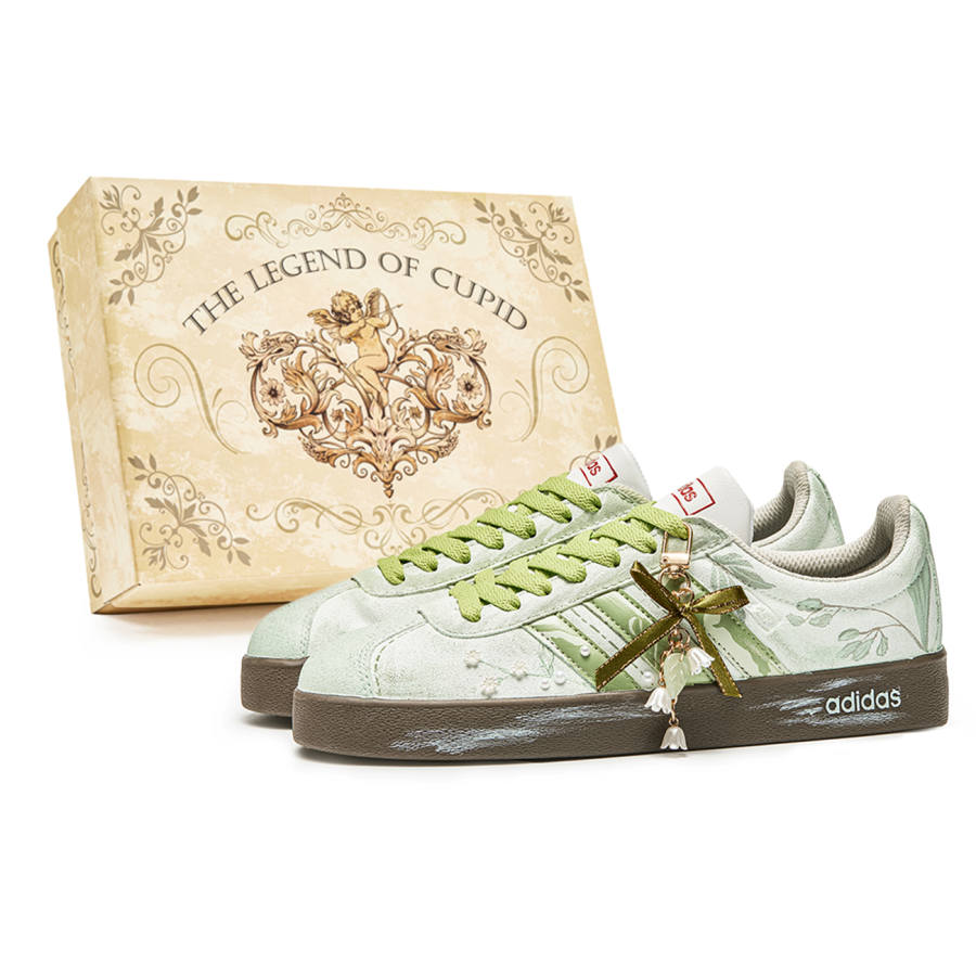 Adidas Neo VL Court 2.0 Free Panda, Lin Lan Chun Breathable Low top Skateboard Shoes Unisex White Green