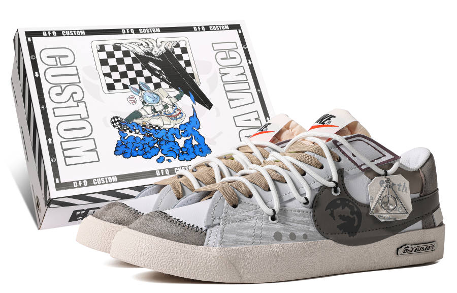 Nike Nike Blazer Low '77 Jumbo Low top Skateboard Shoes Women's Gray Brown White