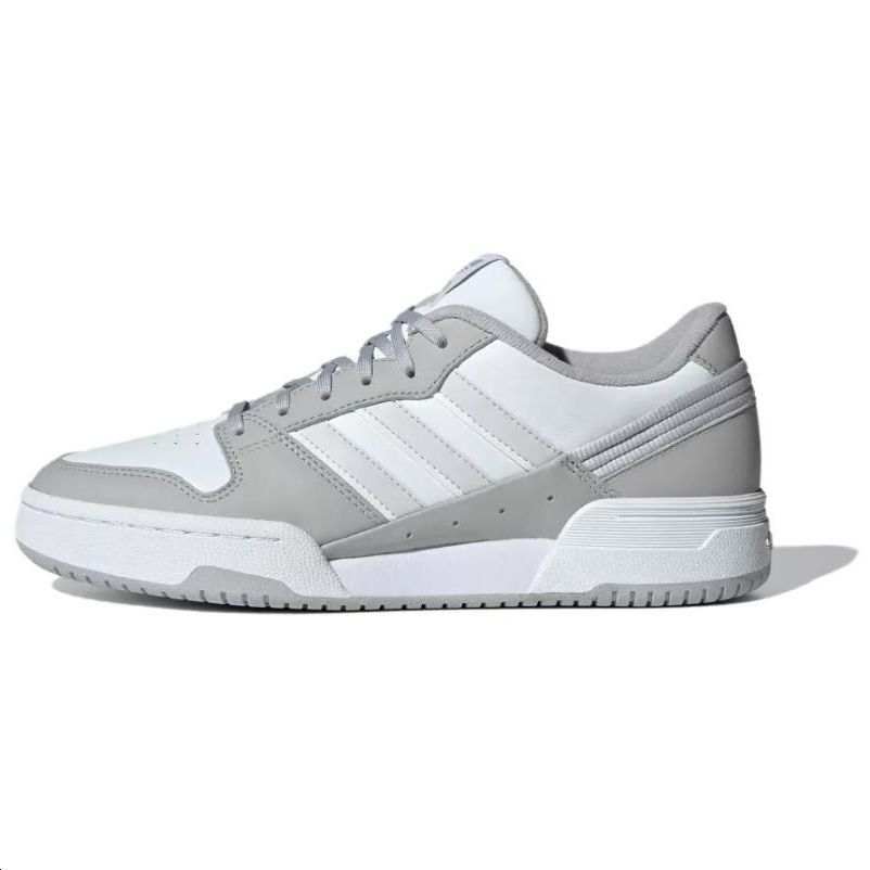 Adidas Originals Team Court 2 Slip Resistant Abrasion Resistant Low top Skateboard Shoes Unisex White Gray