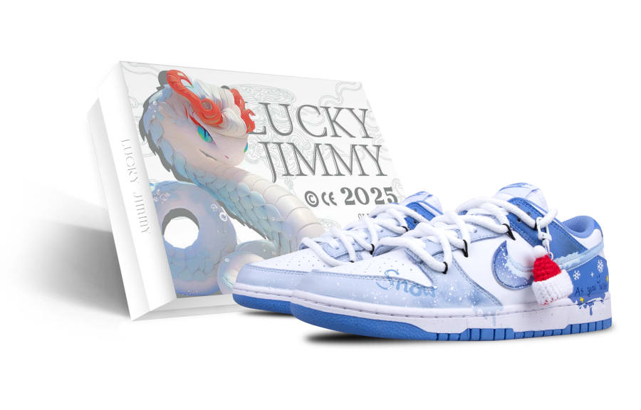 Nike Nike Dunk Low Slip Resistant Abrasion Resistant Low top Skateboard Shoes Unisex Blue White