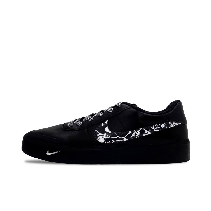 Nike Nike Court Shot Dark Night Floral Leather Abrasion Resistant Low top Skateboard Shoes Men's Black White