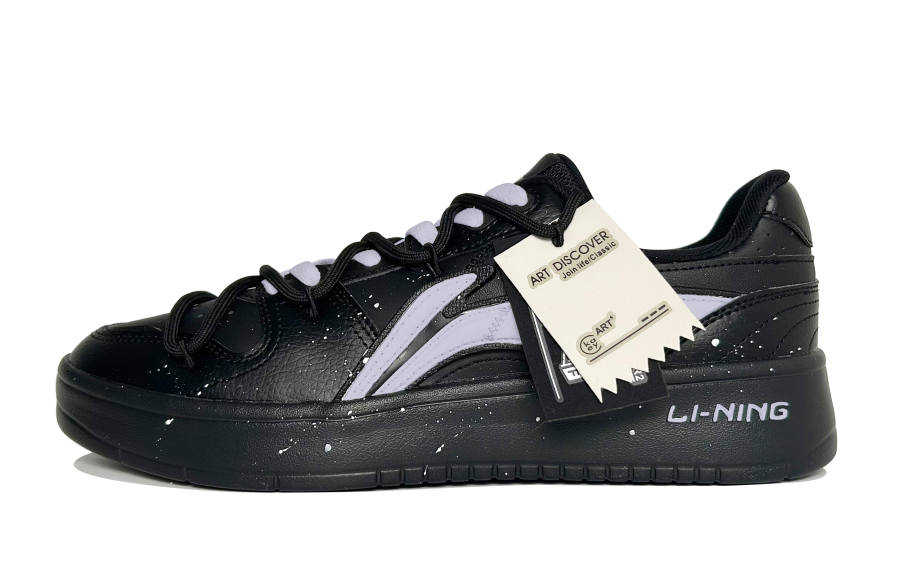Li-Ning Li Ning Sycee Slip Resistant And Abrasion Resistant Coverage Low top Skateboard Shoes Men's Black Purple