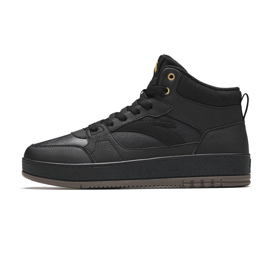 Anta First Year Synthetic Leather High top Skateboard Shoes Men's Black