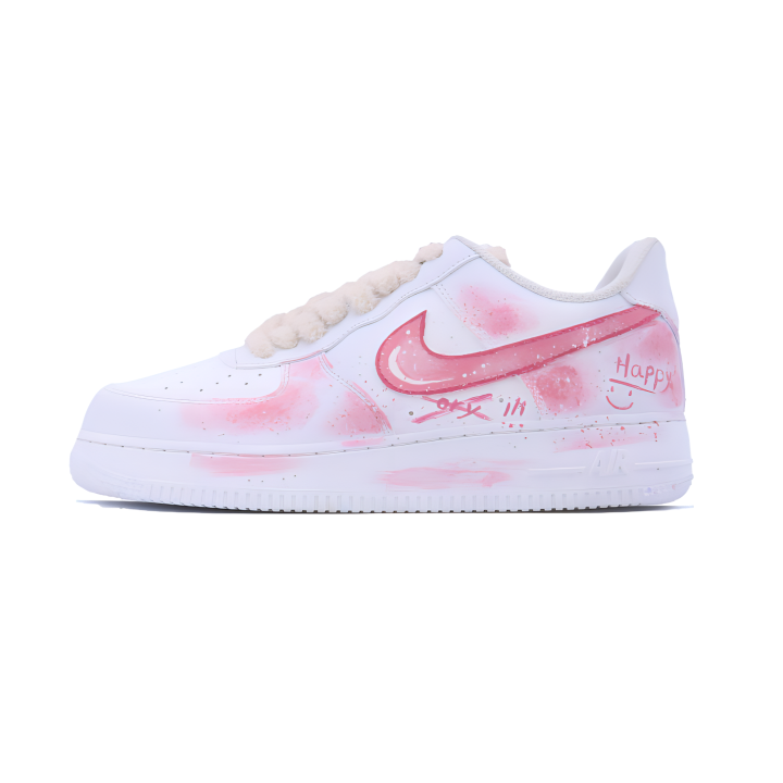 Nike Nike Air Force 1 Novelty Point, Pink Wish Cow Leather Slip Resistant Abrasion Resistant