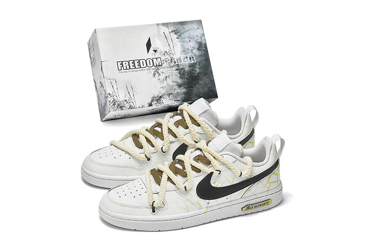 Nike Nike Court Borough Freedom Panda, Box, Wilderness Slip Resistant Low top Skateboard Shoes Women's Green White