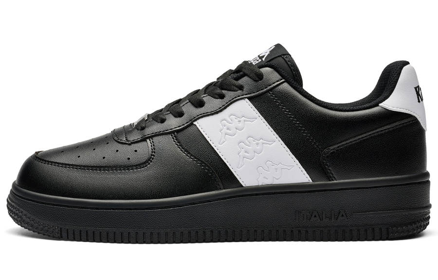 Kappa Floral Slip Resistant Lightweight Non slip Lightweight Low top Skateboard Shoes Unisex Black White