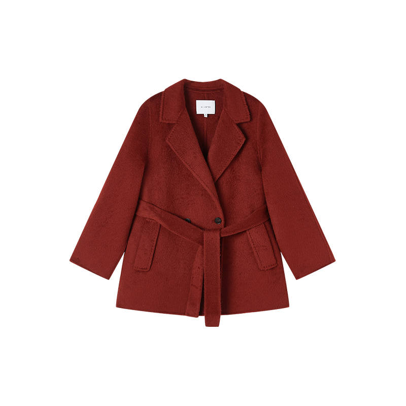 XIANGYING Coats Women's Red Suit Collar Thickened