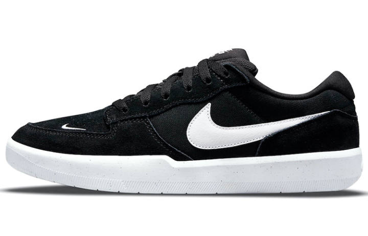 Nike Nike SB Force 58 Textile, Split Cow Leather Breathable Low top Skateboard Shoes Unisex Black White