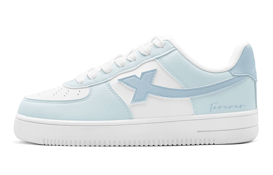 XTEP Air Force 1 Slip Resistant Abrasion Resistant Low top Skateboard Shoes Women's Sky Blue