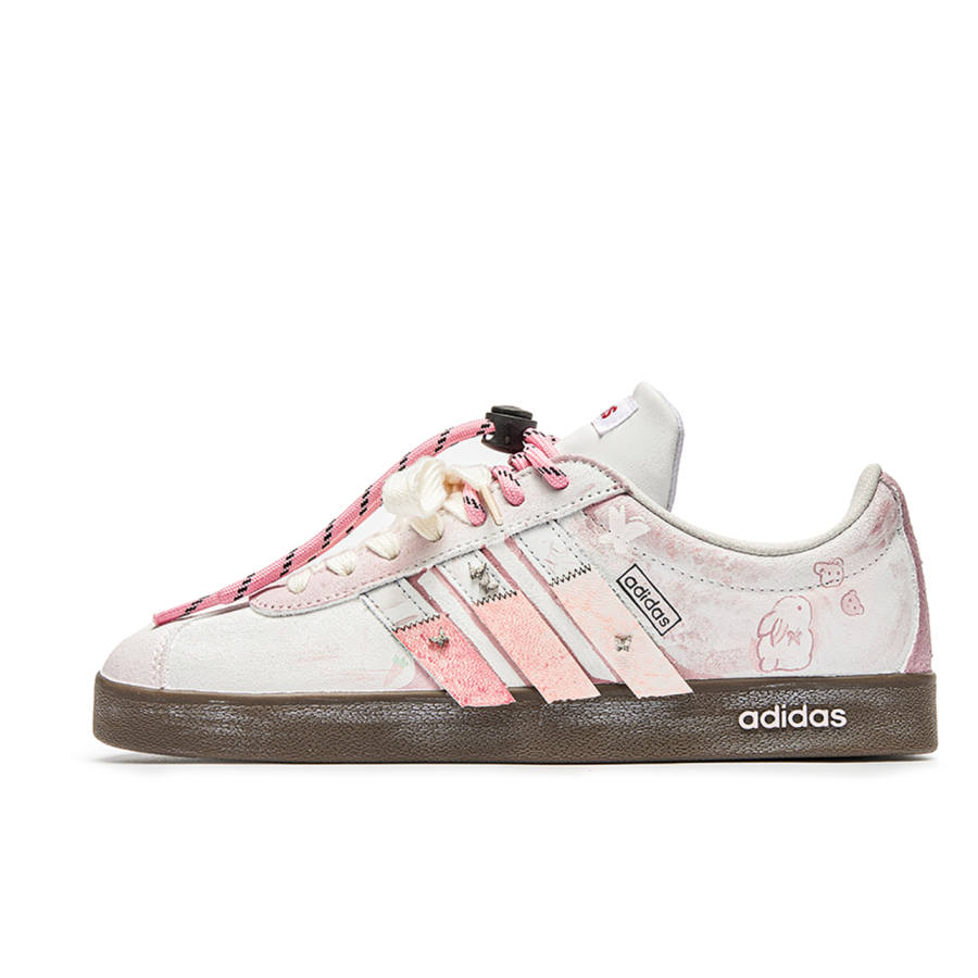 Adidas Neo VL Court 2.0 Rabbit Feather Cushioning Low top Skateboard Shoes Unisex Pink Brown