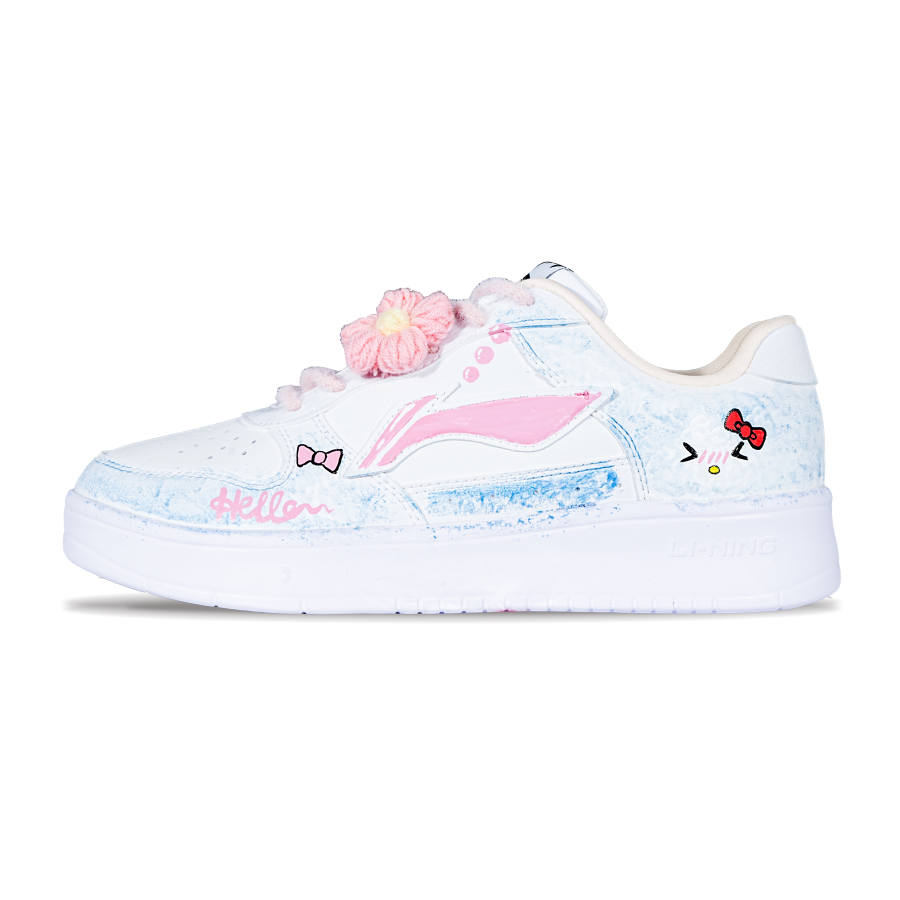 Li-Ning Li Ning Floating Boat Slip Resistant Cushioning Abrasion Resistant Low top Skateboard Shoes Unisex Pink White Blue