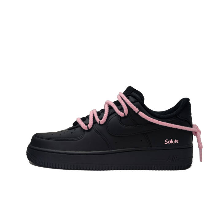 Nike Nike Air Force 1 Abrasion Resistant Low top Skateboard Shoes Unisex Black Pink