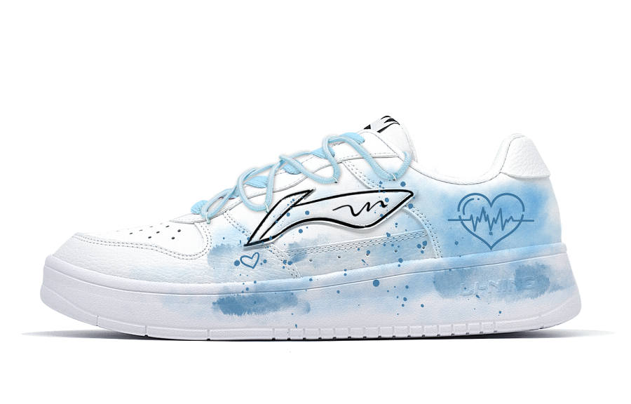 Li-Ning Li Ning Lightweight And Breathable Low top Skateboard Shoes Men's White Blue