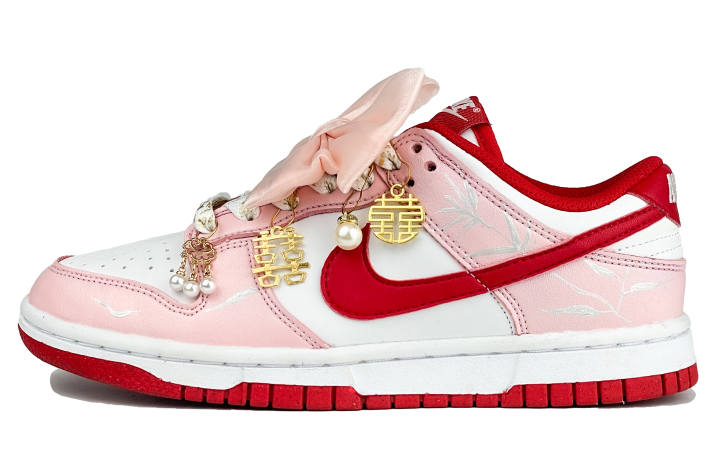 Nike Nike Dunk Peach Cheese Leather Abrasion Resistant Low top Skateboard Shoes Women's Pink