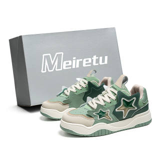 Meiretu Slip Resistant Abrasion Resistant Slip Resistant Abrasion Resistant Low top Skateboard Shoes Men's Green