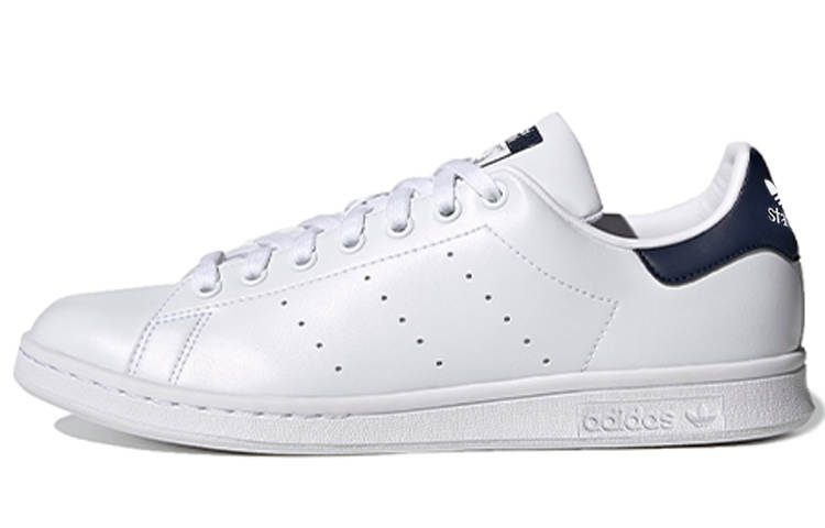 Adidas Originals Stan Smith Dark Blue Tail Comfortable Breathable Low top Skateboard Shoes Unisex White