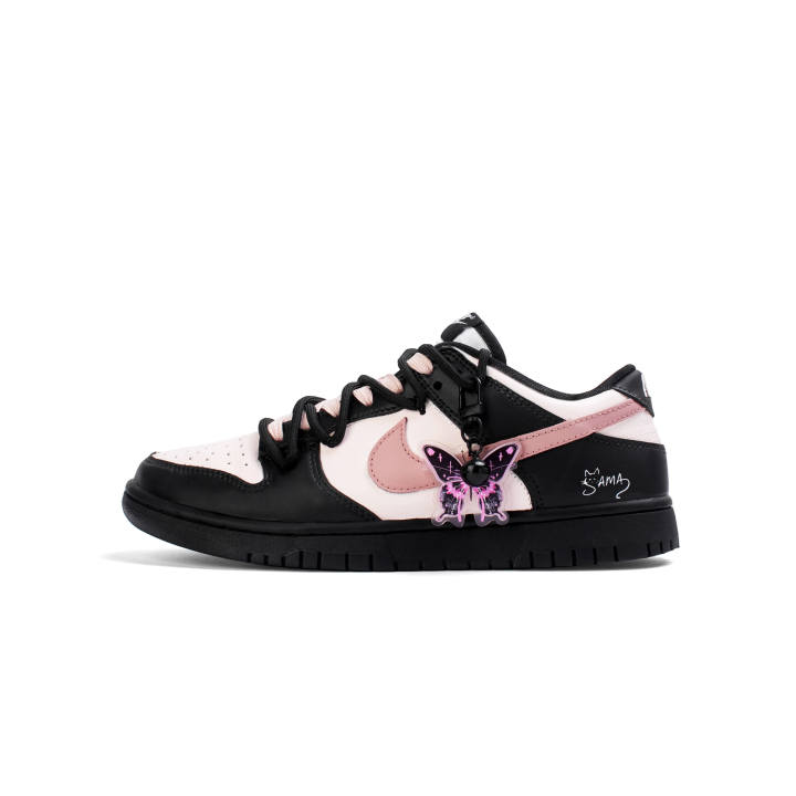 Nike Nike Dunk Synthetic Leather Abrasion Resistant Low top Skateboard Shoes Unisex Black