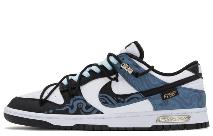 Nike Nike Dunk Frozen, Submerged In Water Salt Versatile Abrasion Resistant Low top Skateboard Shoes Men's Black Blue