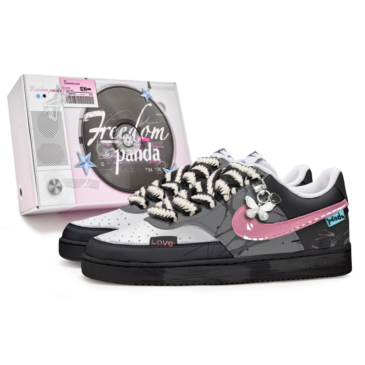 Nike Nike Court Vision 1 Freedom Panda, Box, Love At First Sight Slip Resistant Abrasion Resistant Low top Skateboard Shoes