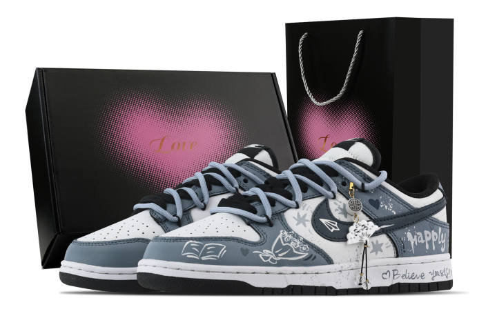 Nike Nike Dunk Bookish Charm, Heart Box Abrasion Resistant Slip Resistant Low top Skateboard Shoes Unisex
