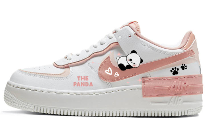 Nike Nike Air Force 1 Low Panda Paws, Stars Panda Slip Resistant Abrasion Resistant Low top Skateboard Shoes Women's