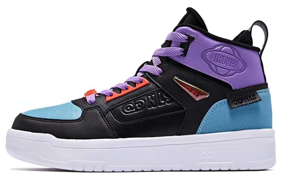 QIAODAN Coverage Thermal Slip Resistant Abrasion Resistant Breathable Height Increasing High top Skateboard Shoes Men's
