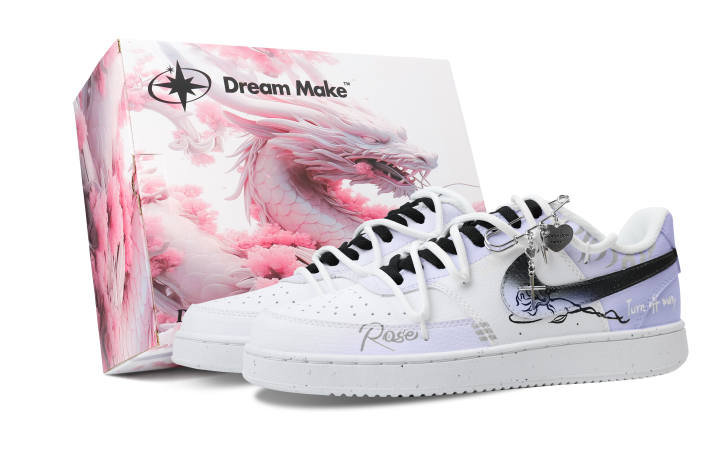 Nike Nike Court Vision 1 Skateboard Shoes Men's Low Top White/Black/Purple