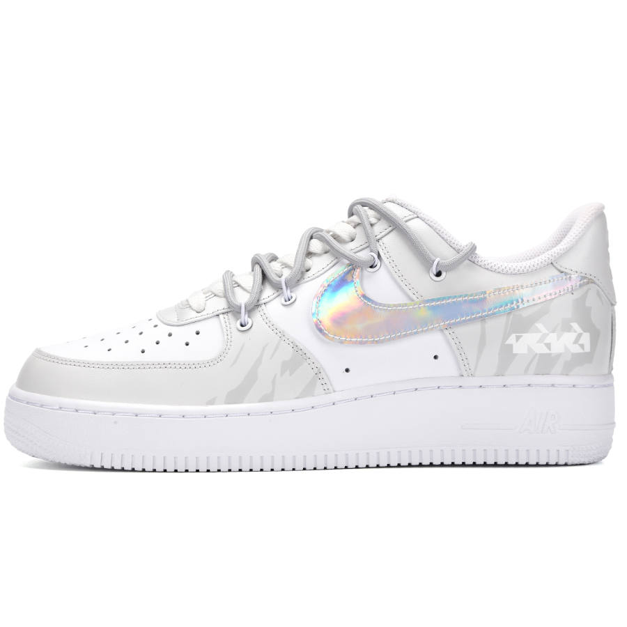 Nike Nike Air Force 1 The Breath Of The Deep Sea Abrasion Resistant Low top Skateboard Shoes Unisex Gray White