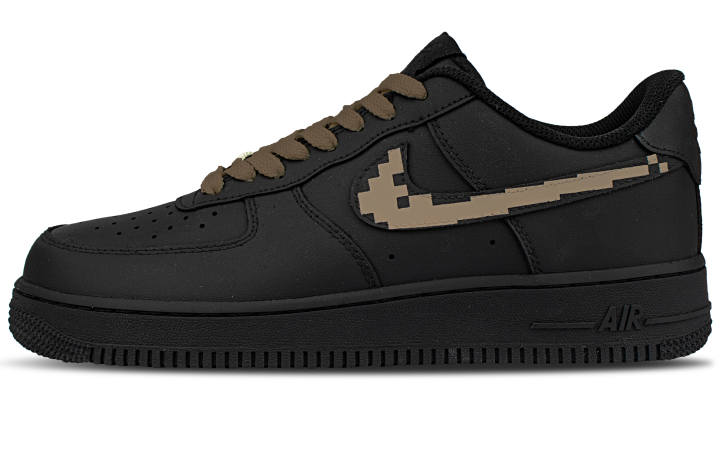 Nike Nike Air Force 1 Coverage Low top Skateboard Shoes Unisex Black Brown