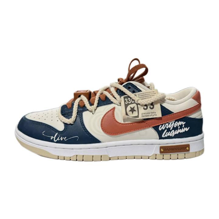 Nike Nike Dunk Beauty Height Low top Skateboard Shoes Men's White Blue Orange