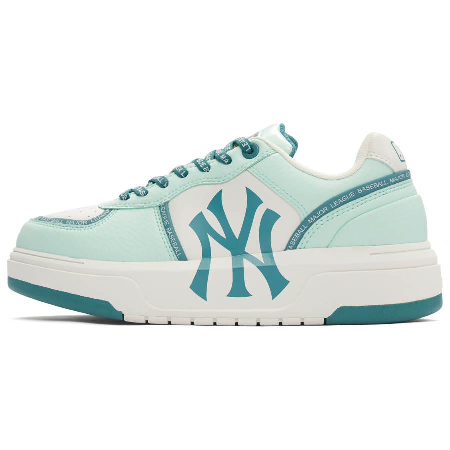 MLB New York Yankees Slip Resistant Height Increasing Low top Skateboard Shoes Unisex Hemp Mint